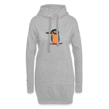 Martin-pêcheur Oiseau bleu - Sweat-shirt à capuche long Femme - gris chiné - Devant