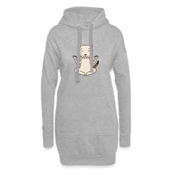Yoga Katze Katzenbesitzer Kurzhaarige Hauskatze - Hoodie-Kleid - Grau meliert - Vorne
