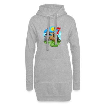 Ritter 7. Geburtstag 7 Jahre Junge Geschenk - Hoodie-Kleid - Grau meliert - Vorne