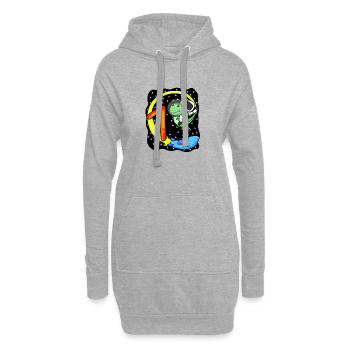 Jeune astronaute dinosaure de 7 ans - Sweat-shirt à capuche long Femme - gris chiné - Devant