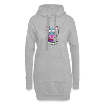 Lesen Buch Bücher Leser Geschenk - Hoodie-Kleid - Grau meliert - Vorne
