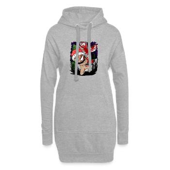 gruseliger Lebkuchen - Hoodie-Kleid - Grau meliert - Vorne