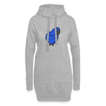 Oiseau perroquet d’ara jacinthe - Sweat-shirt à capuche long Femme - gris chiné - Devant