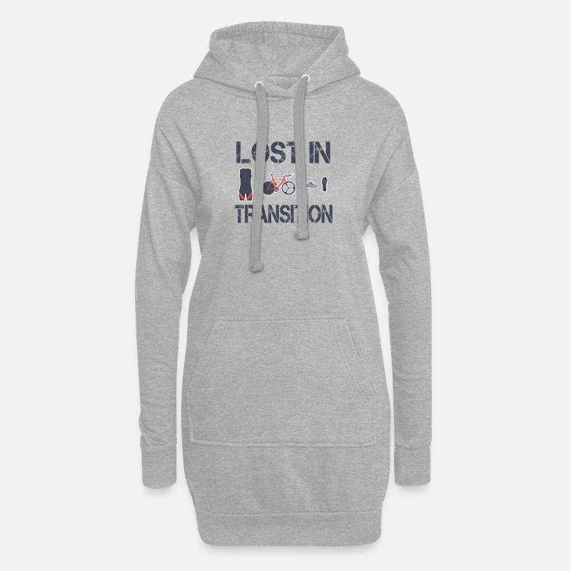 Lost In Transition Triathlet Triathlon - Hoodie-Kleid - Grau meliert