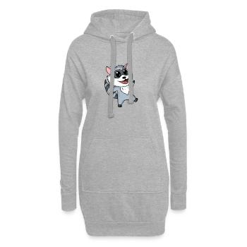 Waschbär Motiv Kleinkind Kinder - Hoodie-Kleid - Grau meliert - Vorne