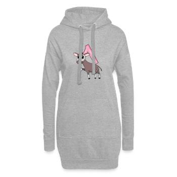 Mädchen 1 Jahre alt Okapi 1. Geburtstag Geschenk - Hoodie-Kleid - Grau meliert - Vorne