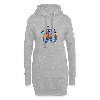 Tiere auf dem Bauernhof mit Traktor - Hoodie-Kleid - Grau meliert - Vorne