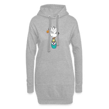 Oiseau avec grossesse de bébé - Sweat-shirt à capuche long Femme - gris chiné - Devant