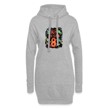 8. Geburtstag 8 Jahre Astronaut Weltall - Hoodie-Kleid - Grau meliert - Vorne