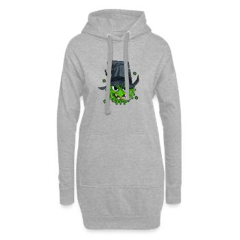 Virus de la sorcière - Sweat-shirt à capuche long Femme - gris chiné - Devant