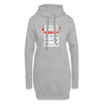 Weihnachten BINGO BULLSHIT - Hoodie-Kleid - Grau meliert - Vorne