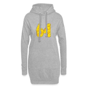 64 Jahre alt - 64. Geburtstag Geschenk - 1964 - Hoodie-Kleid - Grau meliert - Vorne