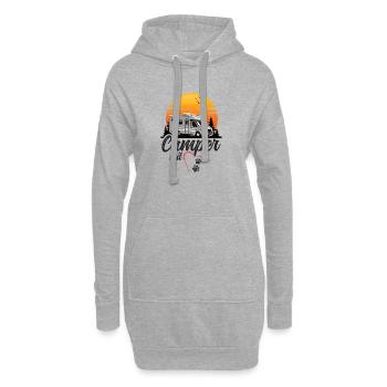 Campeur avec cœur et pattes camping pour chiens - Sweat-shirt à capuche long Femme - gris chiné - Devant
