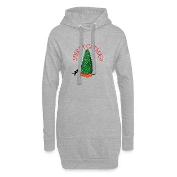 Merry Catmas! - Funny Christmas Cat - Hoodie-Kleid - Grau meliert - Vorne