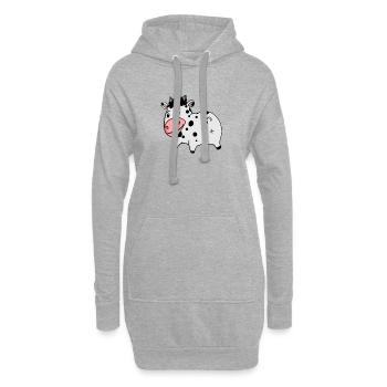 Kuh Arsch - Kuh Hintern - Hoodie-Kleid - Grau meliert - Vorne