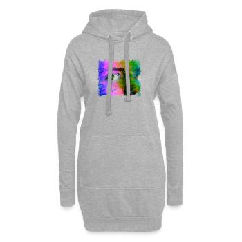 Art Oilpainting Œil coloré - Sweat-shirt à capuche long Femme - gris chiné - Devant