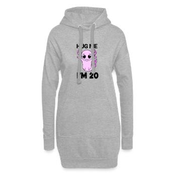 20 ans - 20 ans - câlin - Sweat-shirt à capuche long Femme - gris chiné - Devant