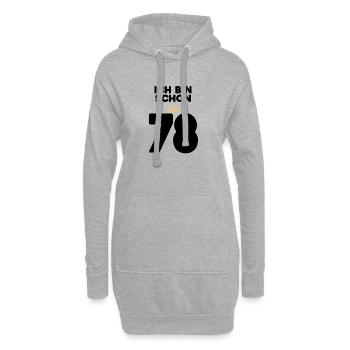 78 Geburtstag - 78 Jahre mit Krone - Hoodie-Kleid - Grau meliert - Vorne