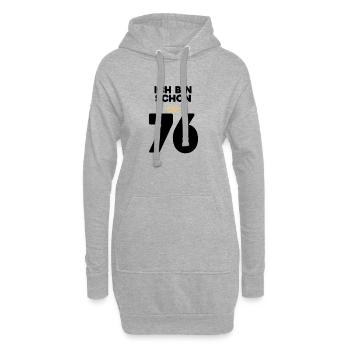 76 Geburtstag - 76 Jahre mit Krone - Hoodie-Kleid - Grau meliert - Vorne