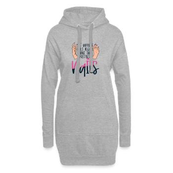 Les filles les plus heureuses ont les plus jolies - Sweat-shirt à capuche long Femme - gris chiné - Devant