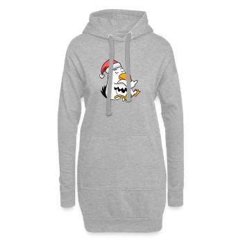 Mouette Noël Sommeil Sommeil Sommeil - Sweat-shirt à capuche long Femme - gris chiné - Devant