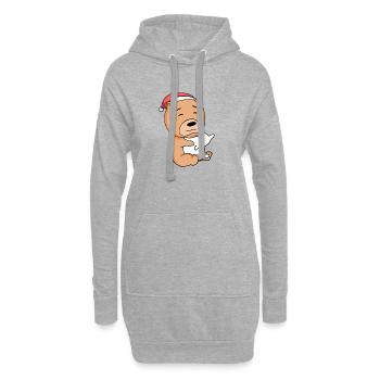 Chow Chow Chien Noël Sommeil Fatigué - Sweat-shirt à capuche long Femme - gris chiné - Devant