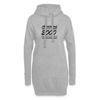 2000 - Jahrgang 2000 - Fantastisch seit 2000 - Hoodie-Kleid - Grau meliert - Vorne