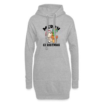 Joyeux moutons de Noël avec cadeaux - Sweat-shirt à capuche long Femme - gris chiné - Devant