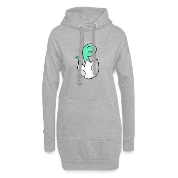 Dinosaurier Ei Dino Baby Motiv - Hoodie-Kleid - Grau meliert - Vorne
