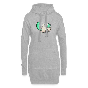Dinosaurier Ei Dino Baby Motiv - Hoodie-Kleid - Grau meliert - Vorne