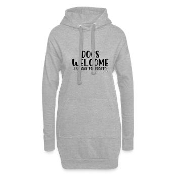 Les chiens accueillent les humains tolérés - Sweat-shirt à capuche long Femme - gris chiné - Devant