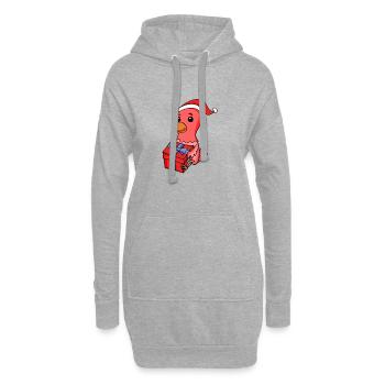 Poulet de Noël Bébé avec cadeau - Sweat-shirt à capuche long Femme - gris chiné - Devant