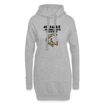 40. Geburtstag Angler Lustiger Spruch - 40 Jahre - Hoodie-Kleid - Grau meliert - Vorne