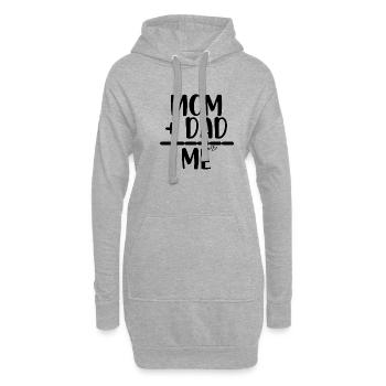 Maman Papa moi - Sweat-shirt à capuche long Femme - gris chiné - Devant