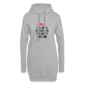 Lehrer Spruch lustig - Hoodie-Kleid - Grau meliert - Vorne