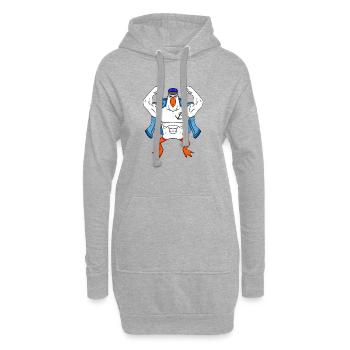 Muskelöse Seemöwe mit Anker Tattoo Möwe Geschenk - Hoodie-Kleid - Grau meliert - Vorne