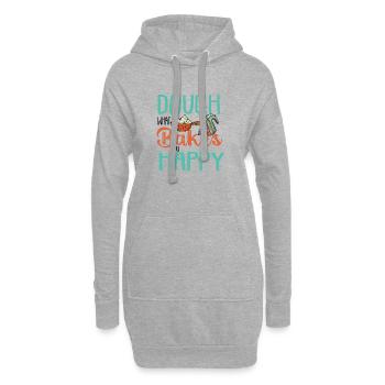 Dough What Bakes You Happy Bäcker - Hoodie-Kleid - Grau meliert - Vorne