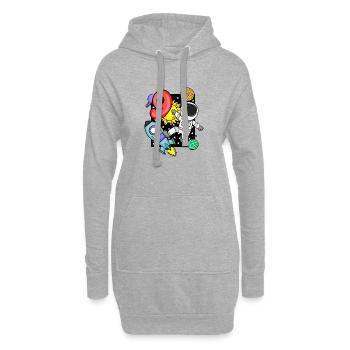 9 Jahre alt Junge Astronaut - Hoodie-Kleid - Grau meliert - Vorne