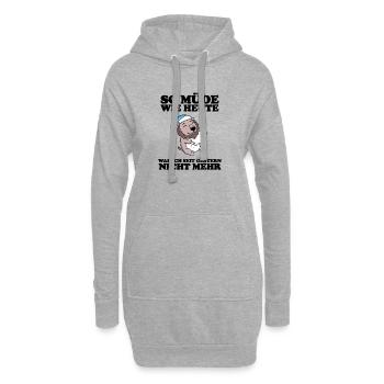 Müde Spruch lustig Schlafen Ausschlafen Faul - Hoodie-Kleid - Grau meliert - Vorne