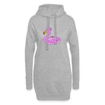 Flamingo Donut - Hoodie-Kleid - Grau meliert - Vorne