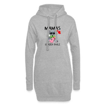 Baby Geburt Schwanger Babyspruch Sprüche - Hoodie-Kleid - Grau meliert - Vorne