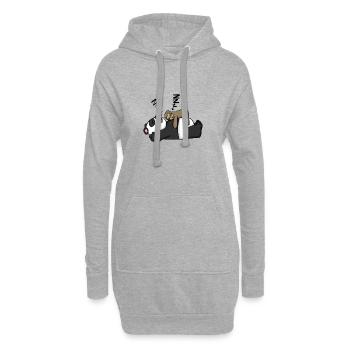 Paresseux et panda - Sweat-shirt à capuche long Femme - gris chiné - Devant