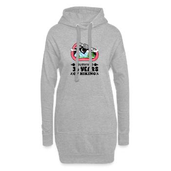 36. Geburtstag Wanderer 36 Jahre alt Berg Wandern - Hoodie-Kleid - Grau meliert - Vorne