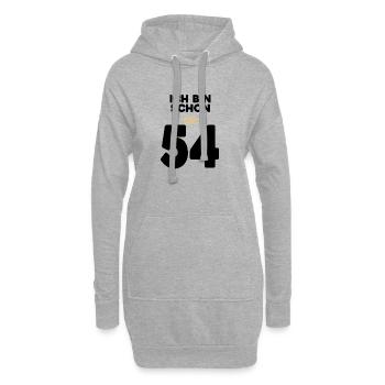 54. Geburtstag Geschenk - 54 Jahre mit Krone - Hoodie-Kleid - Grau meliert - Vorne