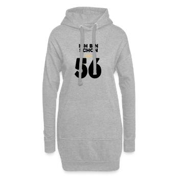 56. Geburtstag Geschenk - 56 Jahre mit Krone - Hoodie-Kleid - Grau meliert - Vorne