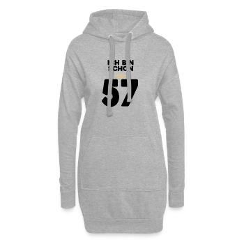 57. Geburtstag Geschenk - 57 Jahre mit Krone - Hoodie-Kleid - Grau meliert - Vorne