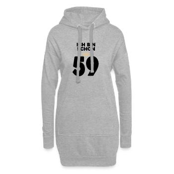 59. Geburtstag Geschenk - 59 Jahre mit Krone - Hoodie-Kleid - Grau meliert - Vorne