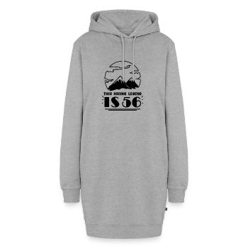 56. Geburtstag Wanderer 56 Jahre alt Berg Wandern - Hoodie-Kleid - Grau meliert - Vorne