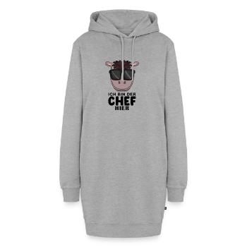 Cool Pferd Chef Spruch - Hoodie-Kleid - Grau meliert - Vorne