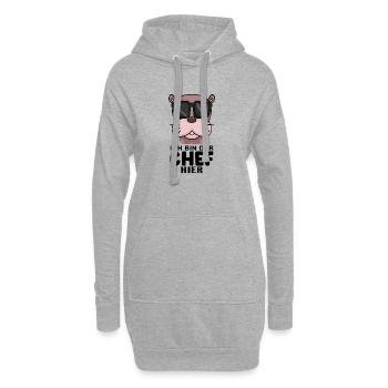 Cool Robbe Chef Spruch - Hoodie-Kleid - Grau meliert - Vorne